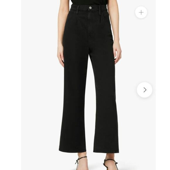 Joe's The Pleated High Rise Wide Leg Ankle Pant in Black - Picture 1 of 7